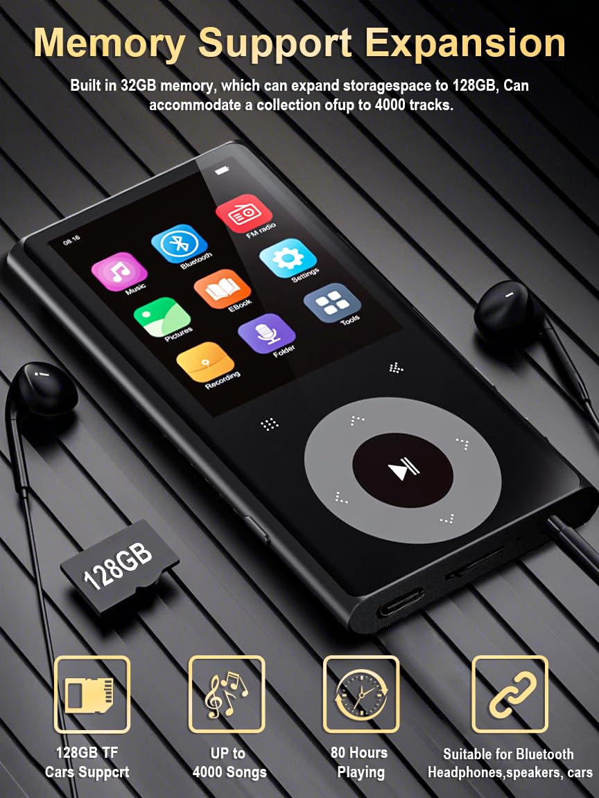 64GB MP3 Player with Bluetooth 2.4