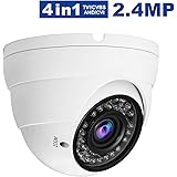1080P 4-in-1 CCTV HD Security Dome Camera,(TVI/AHD/CVI/CVBS) 2.8-12mm Lens Varifocal Wide Viewing Angle Analog Security Camera, Weatherproof Indoor/Outdoor Camera Day & Night Vision Waterproof