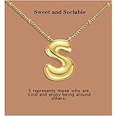 VOJO Bubble Letter Necklace for Women Initial Trendy Pendant Necklaces Jewelry,14k Gold Plated Balloon Chunky Letters Charm for Women