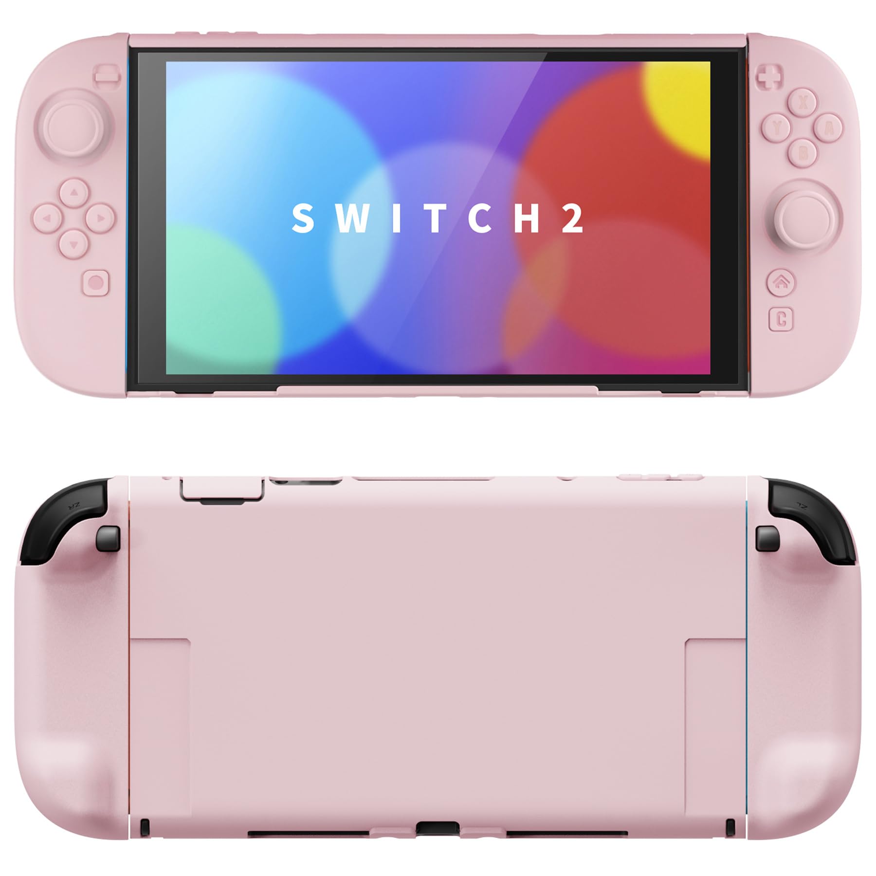 Photo 1 of PlayVital Hard Case for Nintendo Switch 2 with Extra Stand & Thumb Grip Caps | Split Design, Dockable Protective Full-Body Shell Cover for Nintendo Switch 2 | Solid Color Series, Cherry Blossoms Pink