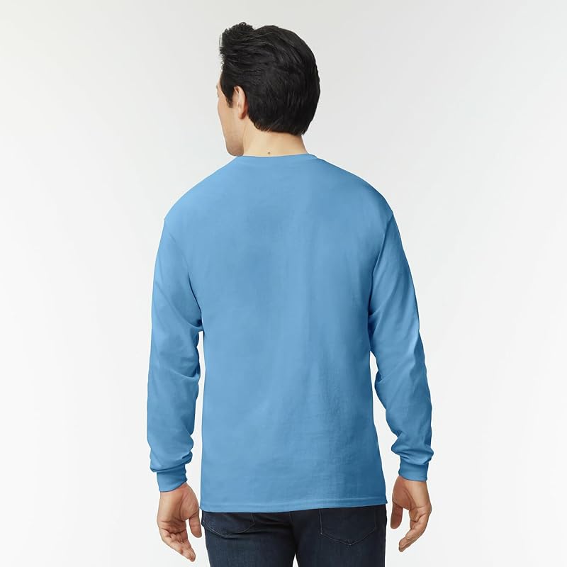 Camiseta de Manga Larga de algodón para Hombre (Paquete de 2), Carolina Blue (3 Unidades), XL