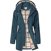 SaphiRose Women's Long Hooded Rain Jacket Outdoor Raincoat Windbreaker