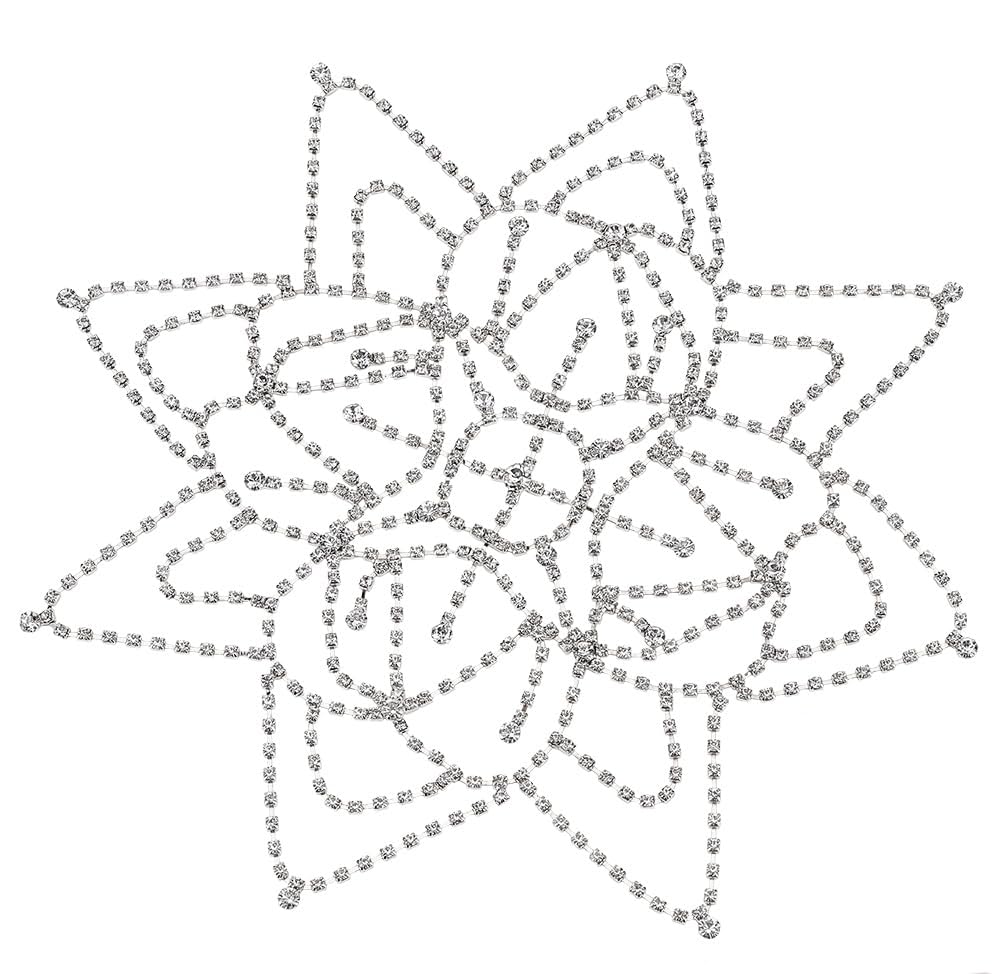 WADORN Crystal Headpiece, Rhinestone Head Chain Vintage Hair Chain Headpiece with 2 Pcs Hair Clip Bride Rhinestone Tassel Hair Chain for Wedding Jewelry Pageant Art Deco Party Brides Prom, Silver