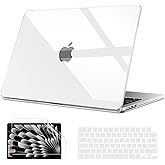 B BELK Compatible with MacBook Air 15 inch Case 2026 2025 2024 2023 M4 M3 M2 Release A3241 A3114 A2941 Retina Display, Plastic Laptop Hard Shell Case +Keyboard Cover +Screen Protector, Crystal Clear