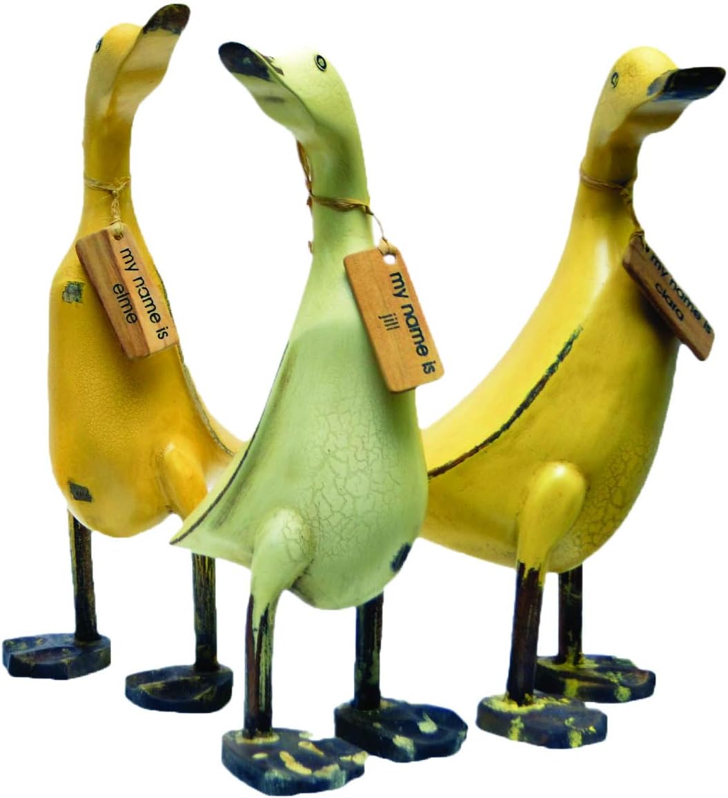Homestyles Wooden Vintage Hand Crafted Duck 3 Piece Duck Set Carved