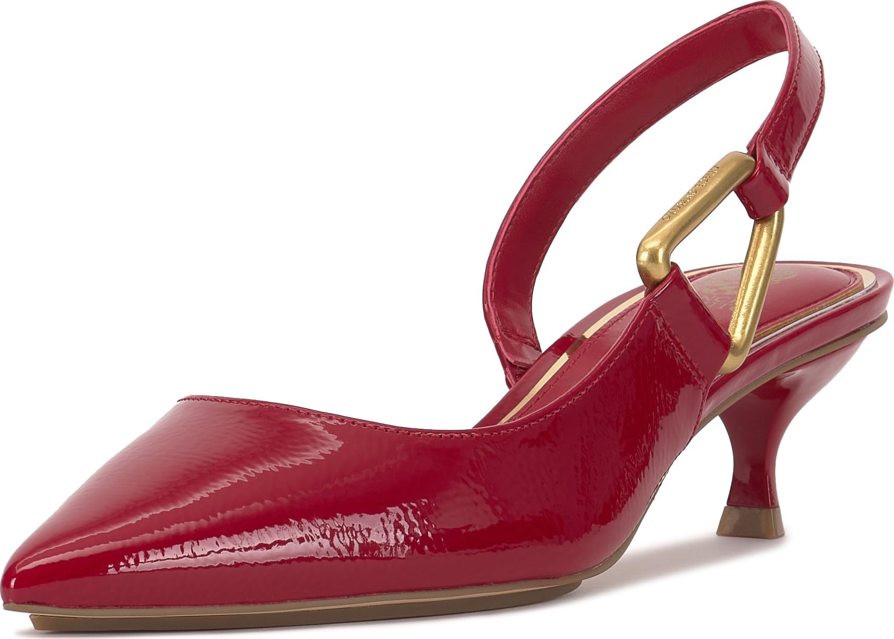 Vince Camuto Women’s Inari Lasso Buckle Slingback Pump, Flame, 8