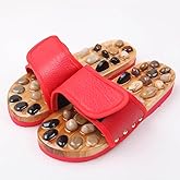 LHYILSWQ Reflexology Foot Massager Slipper Acupuncture Massage Sandals with Natural Stones Acupoint Massage Shiatsu for Foot Pain Relief Suit for Men and Women (XL)