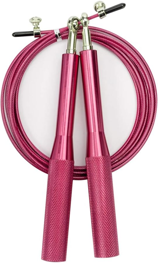 2019 New Speed Jump Rope with Aluminum Handle - Jumping Rope for CrossFit, Boxing, MMA, Fitness Workout, Cardio Exercise, Fits All Ages（Pink）