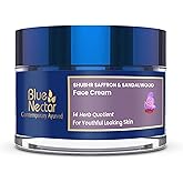 Blue Nectar Face Cream for Women for Aging Skin | Ayurvedic Daily Face Moisturizer for Women with Kumkumadi Saffron Oil for Skin | Hydrating Day & Night Cream (14 Herbs, 1.76 Oz)