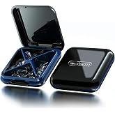 DUBSTAR Small Pill Box Travel Pill Case with 4 Compartments, S-Black | Daily Pill Organizer, Moisture Waterproof Pill Container for Purse, Daily Compact Medicine Holder for Vitamins &amp; Medication