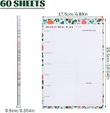 Thboxes 60 Sheets Weekly Meal Planner Magnetic Fridge Notepad 7x10 Floral view 2