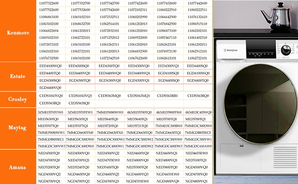 4392065 Dryer Repair Kit with 341241 Dryer Belt 691366 Idler Pulley 349241T Drum Roller Replacement for Whirlpool Kenmore Maytag Amana Dryer Parts, Replaces AP6010582 WP691366 AP3131942, wed4815ew1