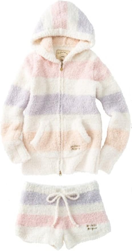 Amazon ルームウェア レディース Gelato Pique ジェラート ピケ 冬 秋 春 もこもこ パーカー ショートパンツ 上下セット フリース マシュマロタッチ ボーダー 並行輸入品 Sy 86a フリー ボーダーピンク パジャマ ルームウェアセット 通販