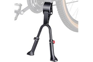 wsdcam Bike Kickstand, Adjustable Double Legs Bicycle Kick Stands for 24”-29” Adult Bikes, Aluminum Alloy Kickstand Non-Slip Center Mount for Mountain, Road, Cargo Bike, Auxiliary Bicycle Repair Tool