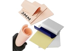 MIHERT Blank Tattoo Practice Skin Kit - 13Pcs Set with 3 Double Sided 7.4x5.6” Fake Skins and 10 Stencil Transfer Papers for Tattooing, Microblading Practice - Ideal for Beginners and Pro Artists
