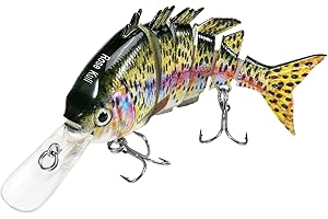Rose Kuli Fishing Lures for Bass Trout Topwater Multi Jointed Swimbaits Slow Sinking Bionic Swimming Lures Bass Freshwater Saltwater Bass Lifelike Fishing Lures Kit