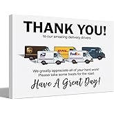 Wheatwin Deliveries Package Delivery Signn, Thank You To Our Amazing Delivery Driver Snack Station Decor Canvas Hanging, Wate