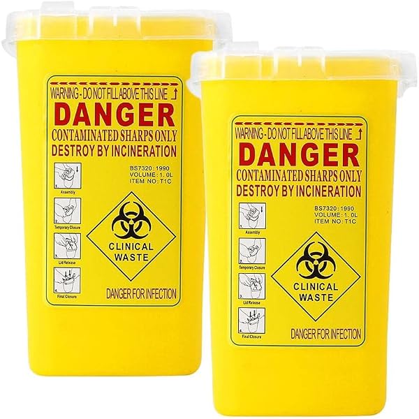 Sharp Skin Container Sharp Container 2-Gallon Sharps Containers 2-Pack With Rotating Lid ...