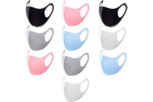 EYELOV 10 PACK Face Covers with Elastic Ear Loop Cover Full Face Anti-Dust, Unisex, Washable and Reusable for Men and Women, soft on the face and skin (Colorful)
