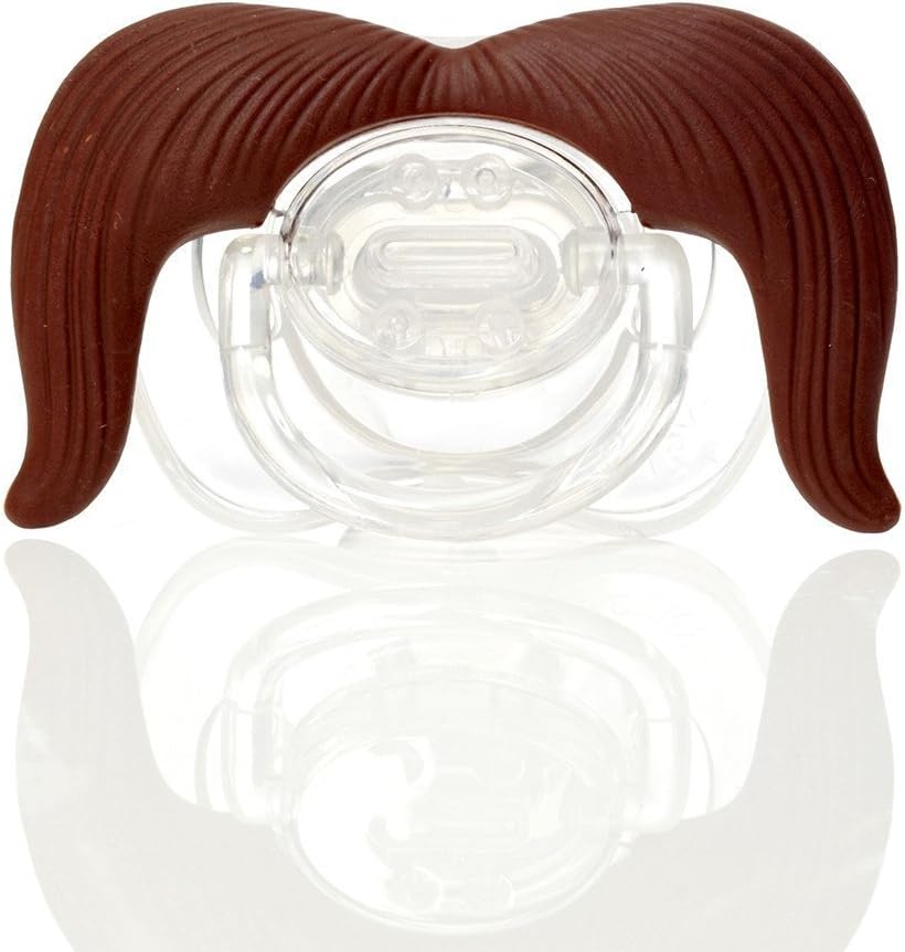 Two in One Brown Cowboy Mustache Pacifier + Teether