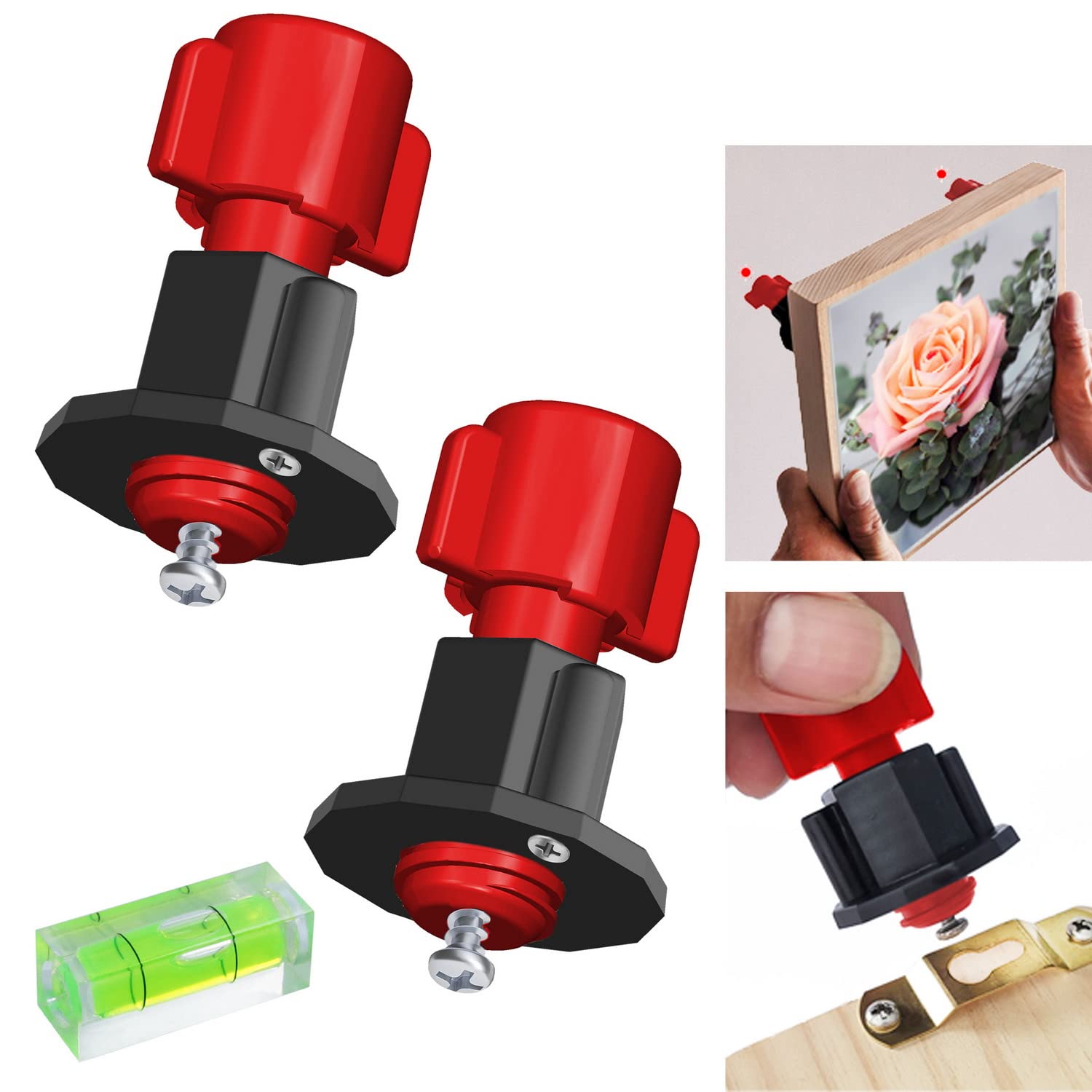 Photo 1 of DIKOO Picture Hanging Mark Hole and Leveling Kit for Frame Mural Hanging - with Mini Bubble Level Used for Mark Nail Hole Frames etc Location Tool Set