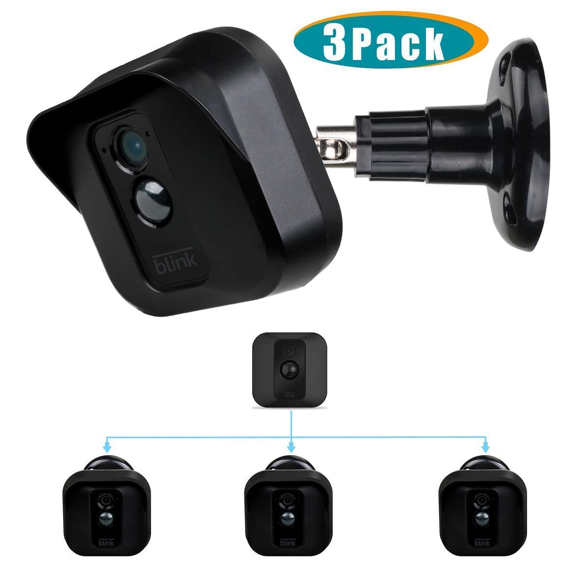 Blink XT2 Camera Wall Mount Bracket ,360 Degree Full Protective Black(3