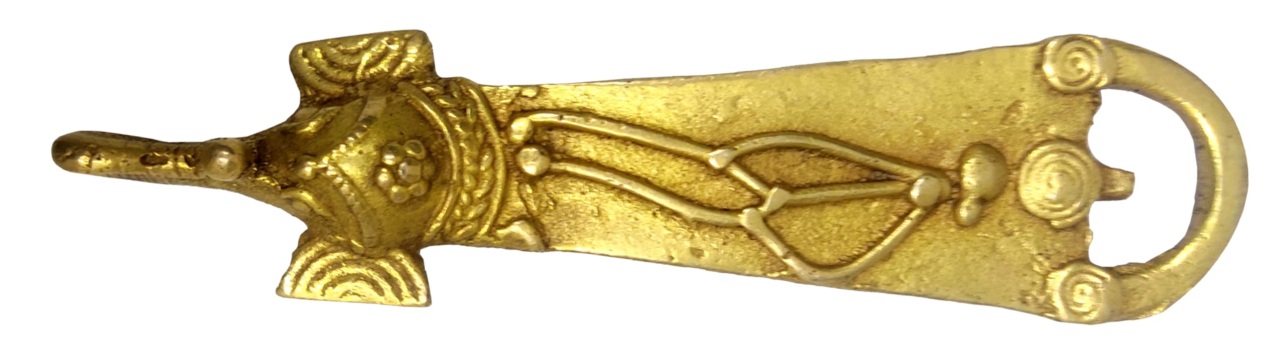 Purpledip Brass Bottle Opener 'Wild Elephant': Vintage Collectible Barware Or Wall Hanging (10517)