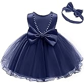 QDU Tulle Party Flower Girl Dress Flower Princess Wedding Dress for Toddler and Baby Girl