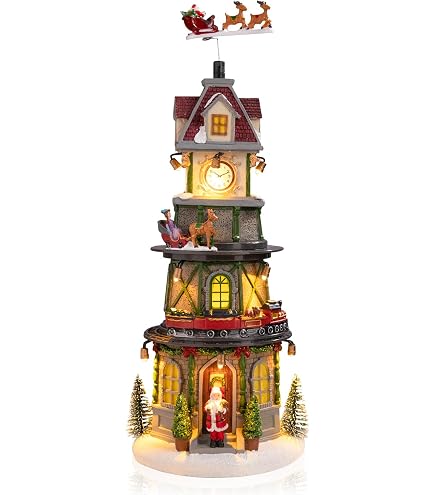 Amazon.com: MOMENTS IN TIME 13.8”H Clock Tower with Animated