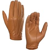 Harssidanzar Mens Thin Unlined leather police duty gloves GM031