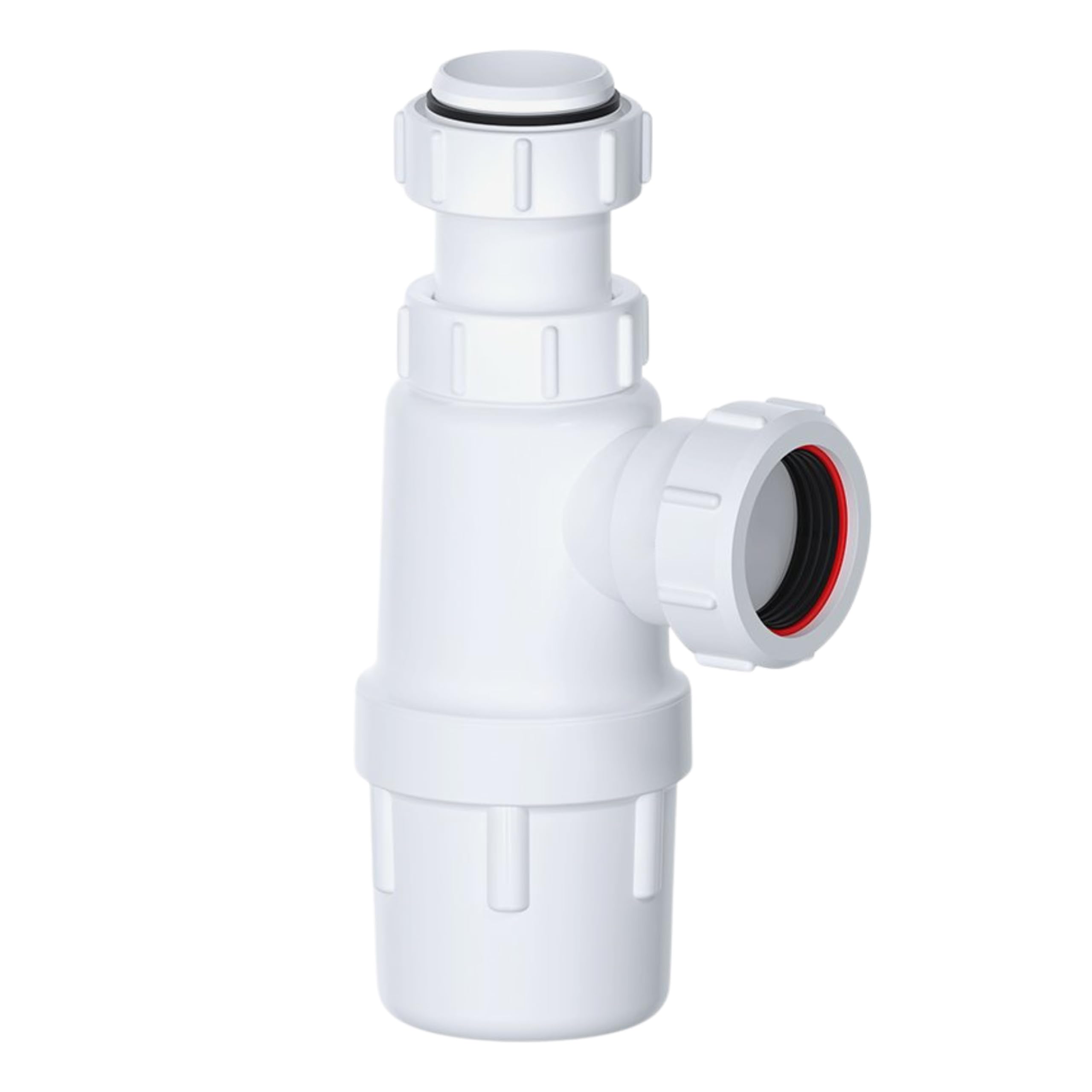 PlumbEZ Telescopic Adjustable Bottle Trap with Anti-Slip Ring - 40mm (1.1/2') BS EN274-1 Compliant Sink Waste Kit and Urinal Bottle Sink Trap