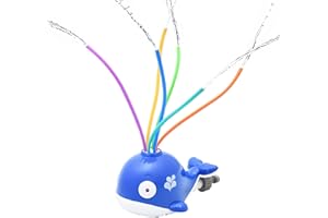 Dazmers Sprinkler for Kids - Garden Waterpark Toy - Plastic Toy for Children 3+ - Extra Wide Spraying Range - Safe, Durable and Easy Setup - Splashing Fun & Lawn Watering - 8.5 x 8.1 inch, Blue