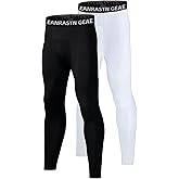 AYESZEQ Youth Boys Compression Pants for Basketball Leggings Sports Tights Kids Athletic Soccer Base Layer 2 Pack