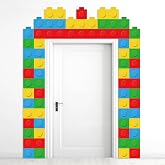 3 PCS Building Block Birthday Decorations Building Bricks Door Banner | Colorful Blocks Bricks Hanging Banner, Porch Sign Backdrop, Photo Prop Supplies, for Birthday Building Blocks Party Favors