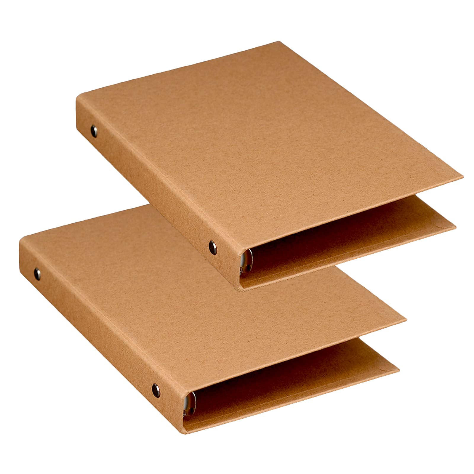 Dzmuero A5 Kraft Folder A5 Ring Binder 6 Rings, 2 Pcs, Brown