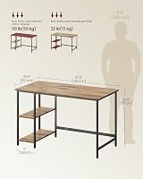 VASAGLE Computer Desk 120x60x76 cm Industrial Style Camel Brown Ink Black view 6