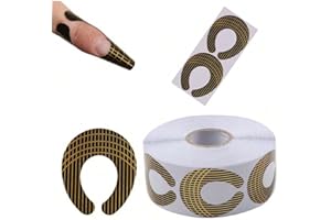 BeautyLeader 500Pcs Nail Forms for Acrylic Nails Thick Nail Art Tips Extension Forms Golden Color Durable Acrylic Nail Paper Forms for Gel Nail C Shape Stickers with Numbers Marked