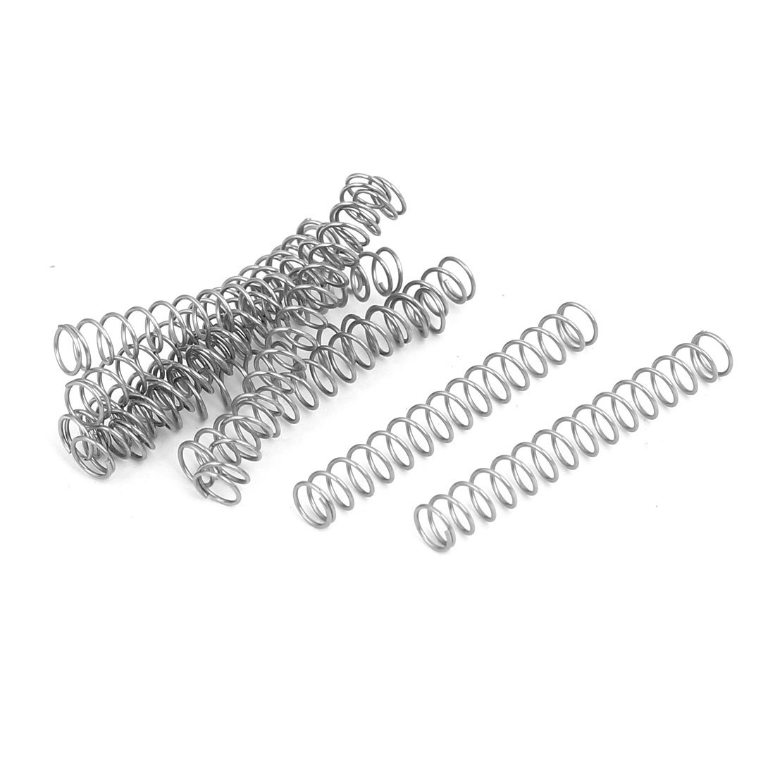 sourcingmap 0.4mmx4mmx30mm 304 Stainless Steel Compression Springs Silver Tone 10pcs