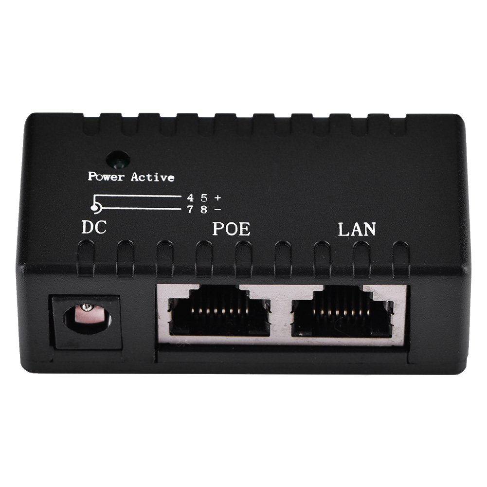 VBESTLIFE POE Injector Splitter Power Over Ethernet Injector Adapter For IP Camera LAN Network(Black)