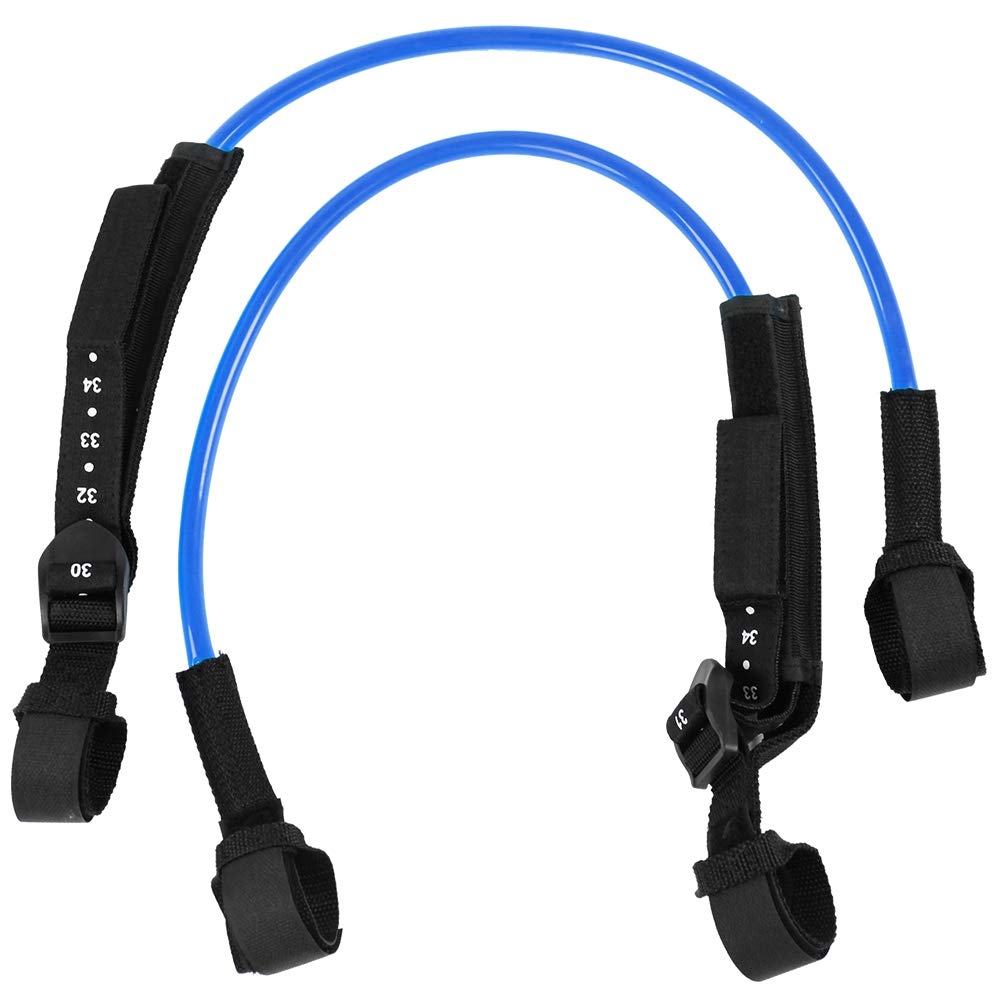 Keenso Windsurf Harness Leash,2PCS 28-34inch,Black,Adjustable Safety Windsurf Harness Leash,Surfboard Surfing Accessory(blue) Water Sports