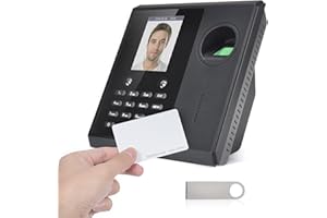 Bisofice Time Clocks for Employees for Small Business, Attendance Machine Supports Facial Recognition, Fingerprint Scanning, RFID and PIN Punching, Security Checks(0 Monthly Fees)