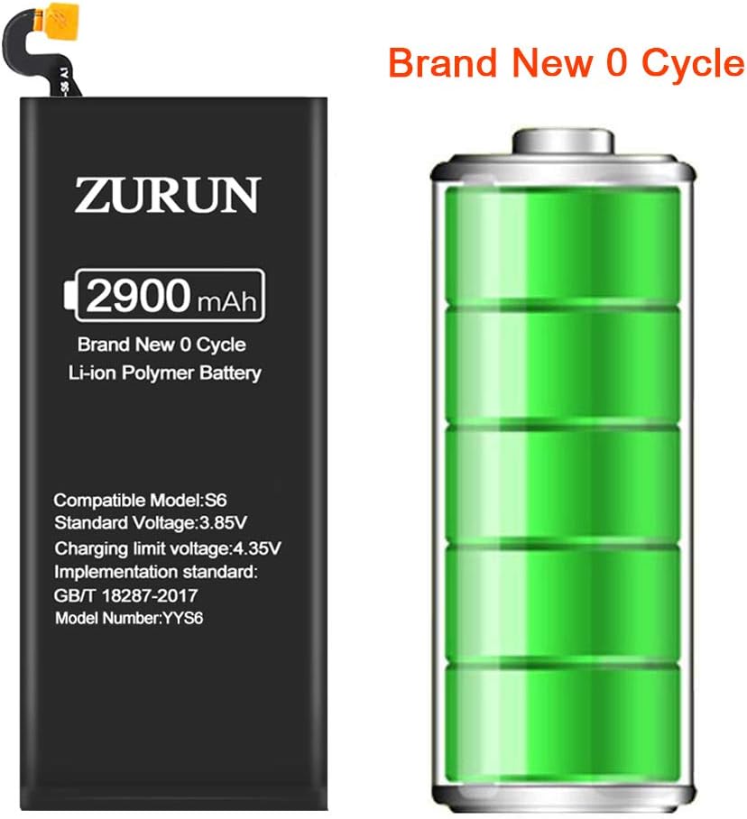 Galaxy S6 Battery ZURUN 2900mAh Li-Polymer Battery EB-BG920ABE Replacement for Samsung Galaxy S6 G920V G920A G920T G920P with Screwdriver Tool Kit | S6 Battery Replacement Kit [2 Year Warranty]: Home Audio & Theater