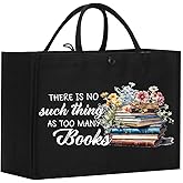 BQXS Book Tote Bag Christmas Librarian Bookish Gifts for Women Readers Book Lover