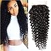 Klaiyi Hair Brazilian Curly Lace Closure 1PC 4x4 100% Unprocessed Human Hair Extensions Natural Color (14 inch free part closure)
