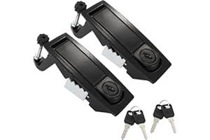 Bonsicoky 2 Pcs Compression Latch Lock, Zinc Alloy Trigger Latch Lock Adjustable Lever Hand Operated Compression Latch with Raised Trigger, with Keys(Black)