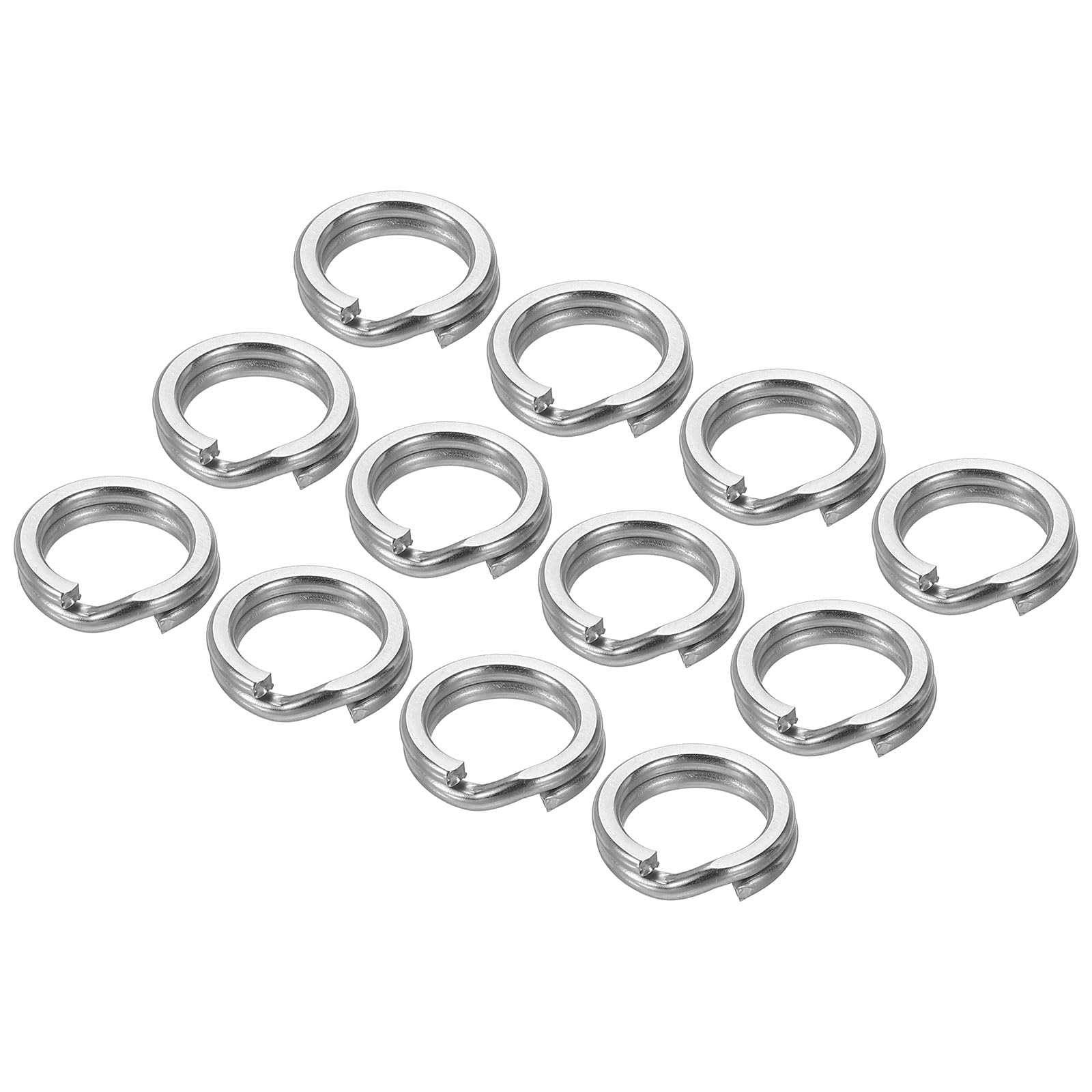 PATIKIL Fishing Split Rings 211LB, 100 Pack Stainless Steel Double Flat Wire Lure Ring 10mm for Jigging Trolling Saltwater Terminal Tackle Connector