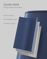 SONGMICS Kitchen Bin 20 L Steel Pedal Bin with Inner Bucket Midnight Blue view 5