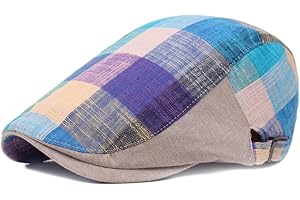 Qianuer Newsboy Hats Adjustable Ivy Flat Cap Gatsby Cabbie Driving Beret for Men Women