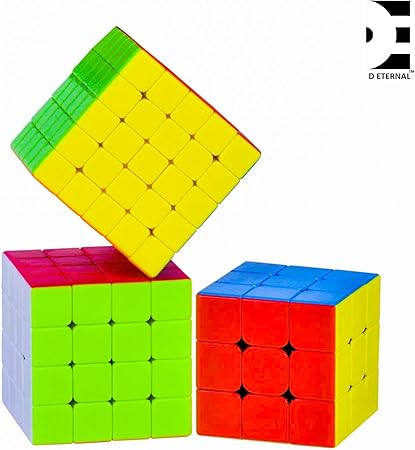D Eternal Rubiks Cube Combo of 3x3 4x4 5x5 Rubix Cube high Speed stickerless Magic Rubick Rubic Cube Brainstorming Puzzle Cube Combo Game Toy