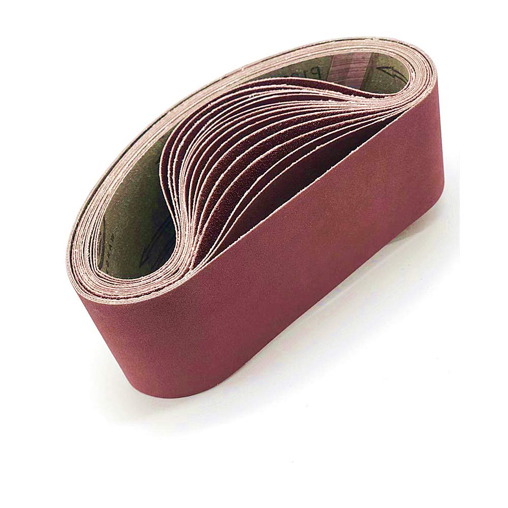 FEIHU sanding belts 100x915 mm. Sanding Belt Assorted, each 2x40/ 80/120/180/320,for belt sander | polishing metal, wood,Pack of 10